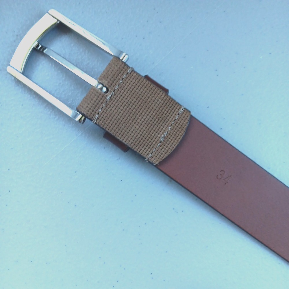 Remo Tulliani Leather Belt Men's 34 Brown Textured Silver Buckle Made in Italy - Picture 5 of 8